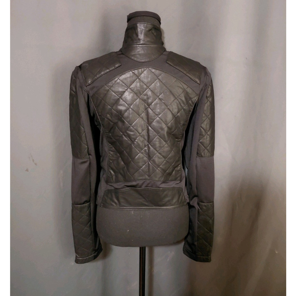 Victoria Secret Sport Womens Size XS Black Quilted Faux Leather Moto Jacket - Picture 5 of 12